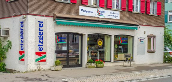 Ladengeschäft der Metzgerei Müller in Lindenberg